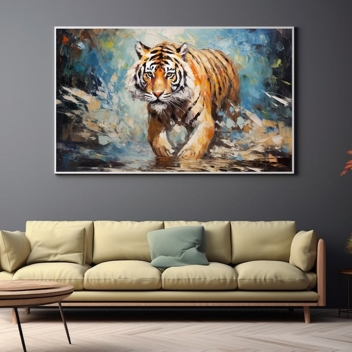 Peinture Tigre Abstrait, art mural décoration nature