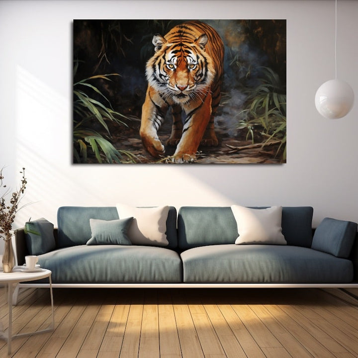 Peinture Tigre Couleur, art mural décoration nature