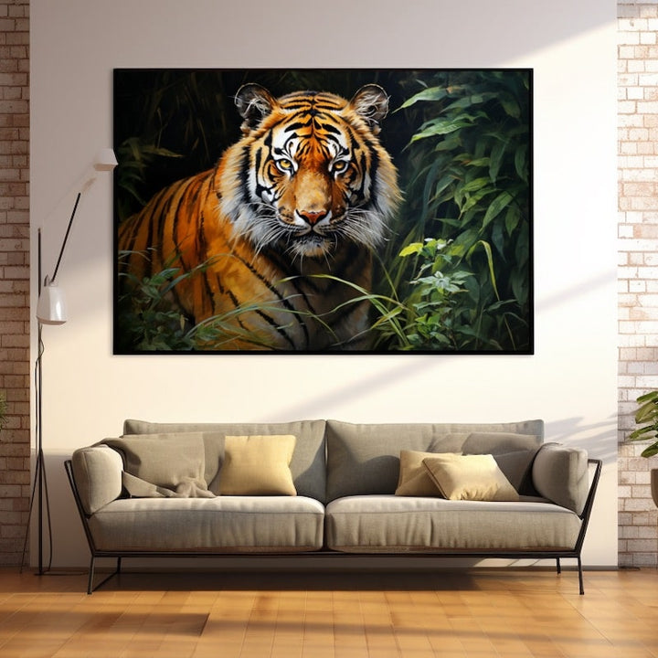 Peinture Tigre Géant, art mural décoration nature
