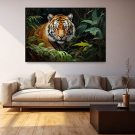 Peinture Tigre Jungle, art mural décoration nature
