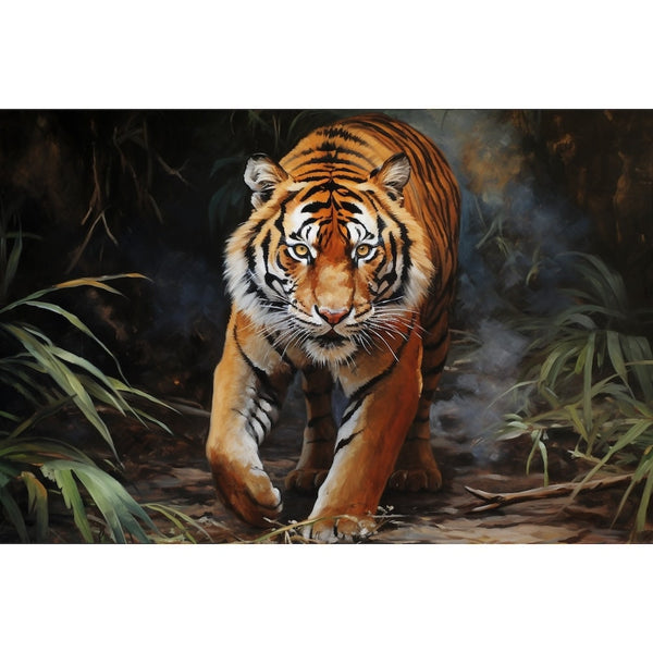 Peinture Tigre Couleur, art mural décoration nature