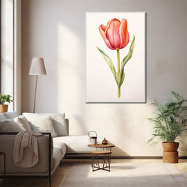Peinture Tissu Tulipe, art mural décoration nature