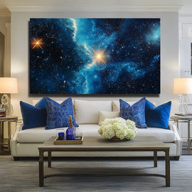 Peinture Toile Étoile Cosmos, art mural décoration nature