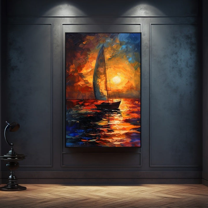Peinture Toile Mer Bateau, art mural décoration nature