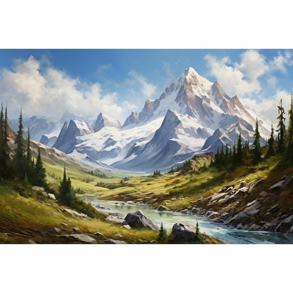 Peinture sur Toile Paysage de Montagne, art mural décoration nature