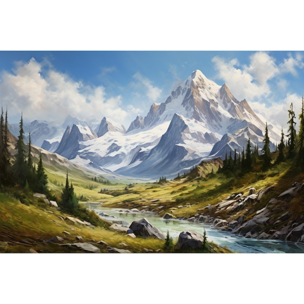 Peinture Toile Paysage De Montagne