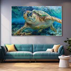 Peinture Tortue de Mer, art mural décoration nature