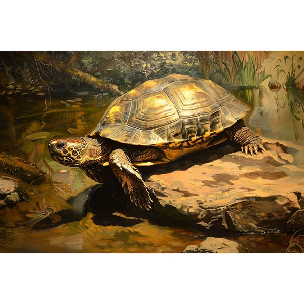 Peinture Tortue de Terre, art mural décoration nature