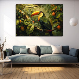 Peinture Toucan, art mural décoration nature