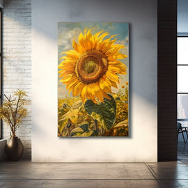 Peinture Tournesol Majestueux, art mural décoration nature