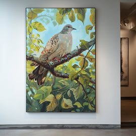 Peinture Tourterelle, art mural décoration nature
