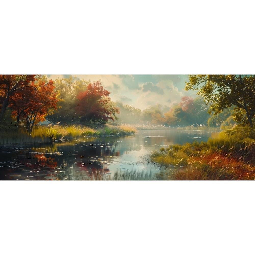 Peinture Triptyque Paysage, art mural décoration nature