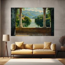 Peinture Trompe l'Œil Paysage, art mural décoration nature