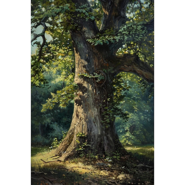 Peinture Tronc Arbre, art mural décoration nature