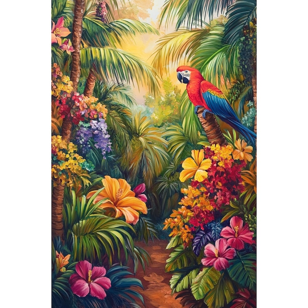Peinture Tropicale Exotique, art mural décoration nature