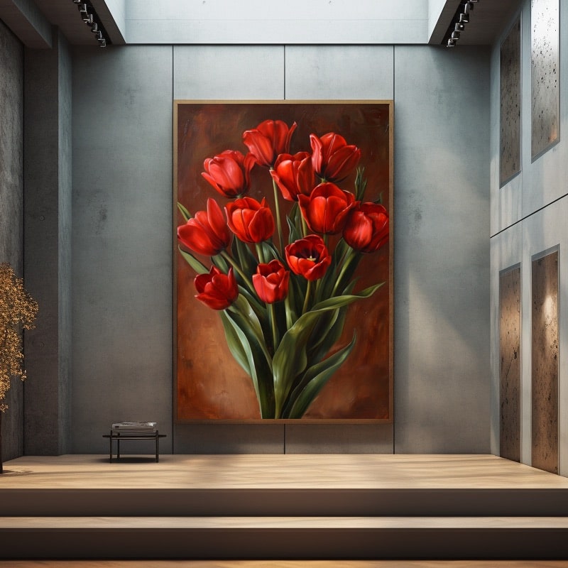 Peinture Tulipes Rouges