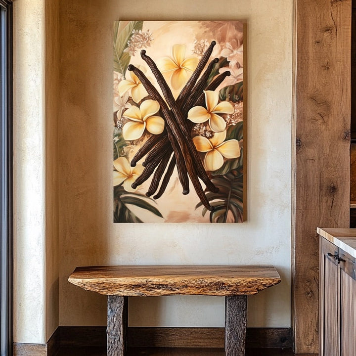 Peinture Vanille, art mural décoration nature