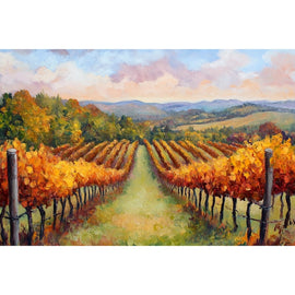 Peinture Vignes en Automne, art mural décoration nature