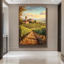 Peinture Vignoble, art mural décoration nature