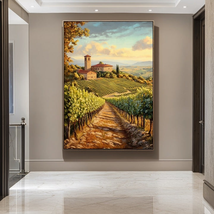 Peinture Vignoble, art mural décoration nature