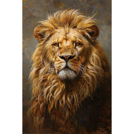 Peinture Visage Lion, art mural décoration nature