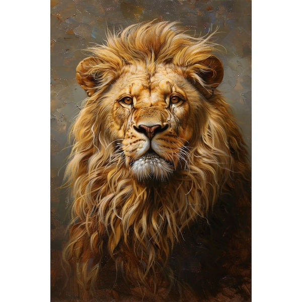 Peinture Visage Lion, art mural décoration nature