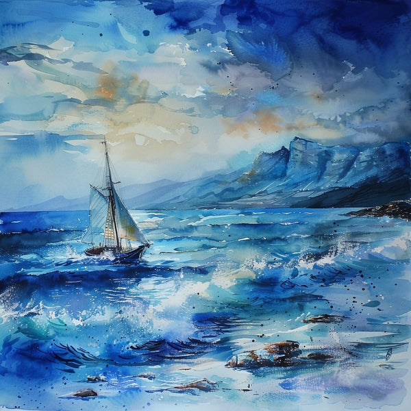 Peinture Voilier sur la Mer, art mural décoration nature