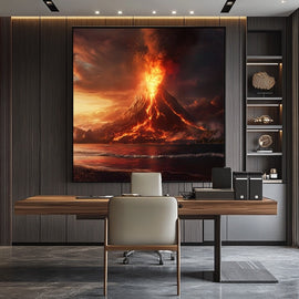 Peinture Volcanique, art mural décoration nature