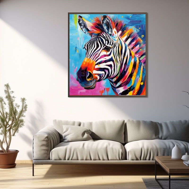 Kleurrijk zebraschilderij