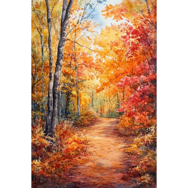 Peinture Aquarelle Automne, art mural décoration nature