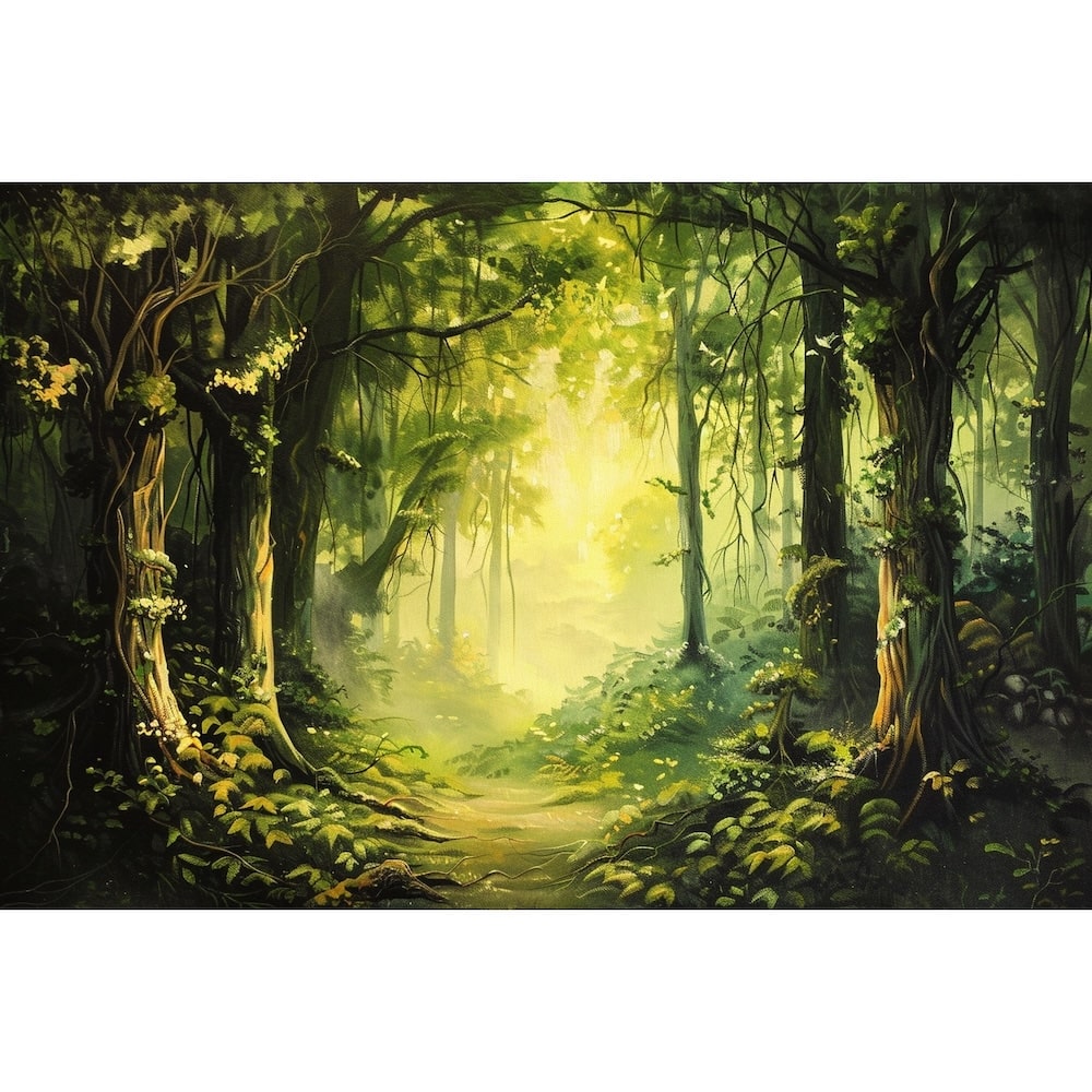 Peinture Huile Forêt, art mural décoration nature