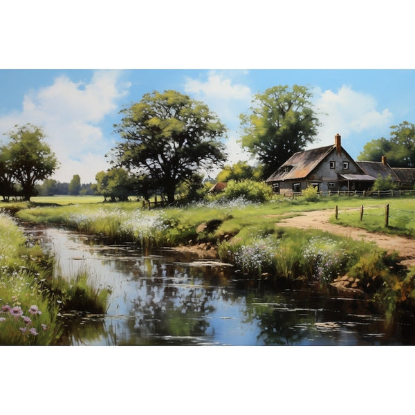 Peinture à l'Huile Paysage Campagne