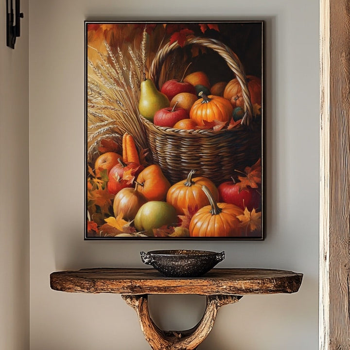Peinture Corne d'Abondance d'Automne, art mural décoration nature