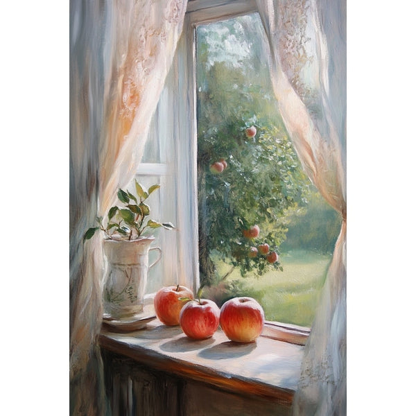Peinture Trois Pommes au Repos, art mural décoration nature