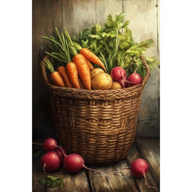 Peinture Trésors du Potager, art mural décoration nature