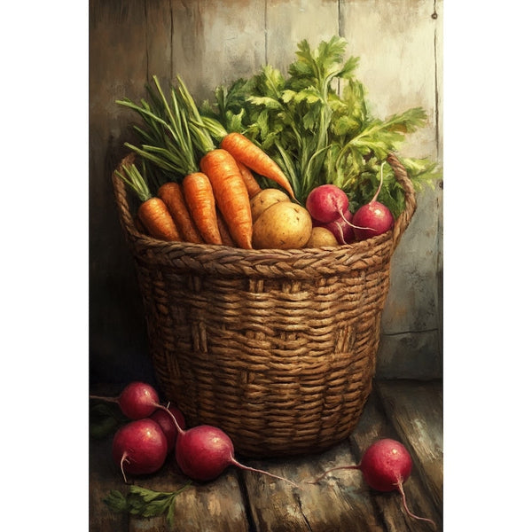 Peinture Trésors du Potager, art mural décoration nature