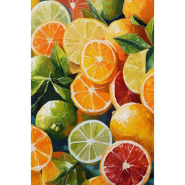Peinture Agrumes, art mural décoration nature