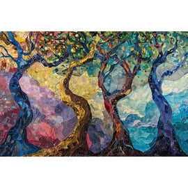 Peinture Arbres Abstrait, art mural décoration nature