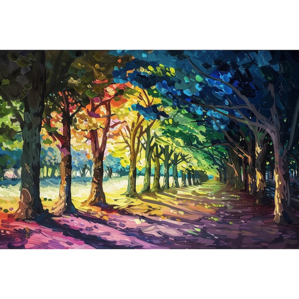 Peinture Arbres Stylisés, art mural décoration nature