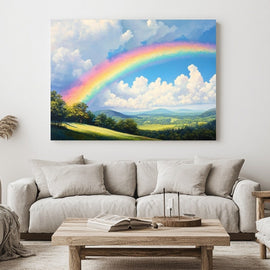 Peinture Arc en Ciel sur la Vallée, art mural décoration nature