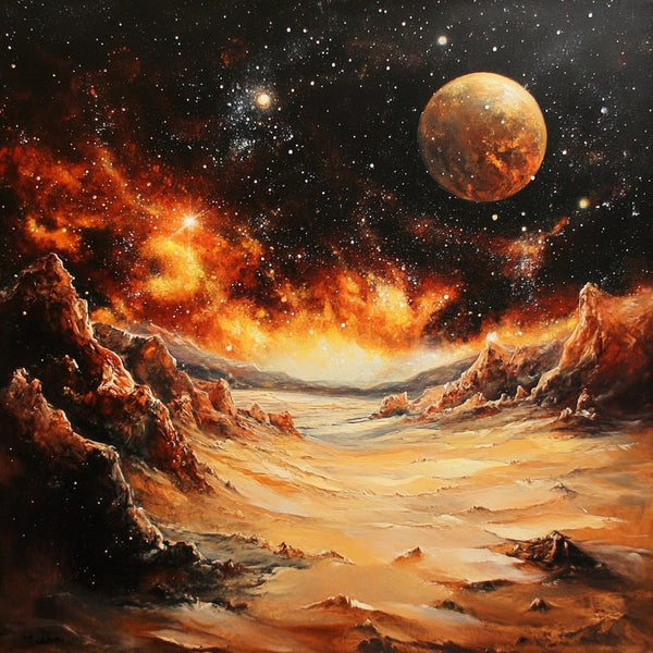 Peinture Espace Planète, art mural décoration nature