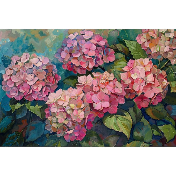 Peinture d'Hortensia Rose