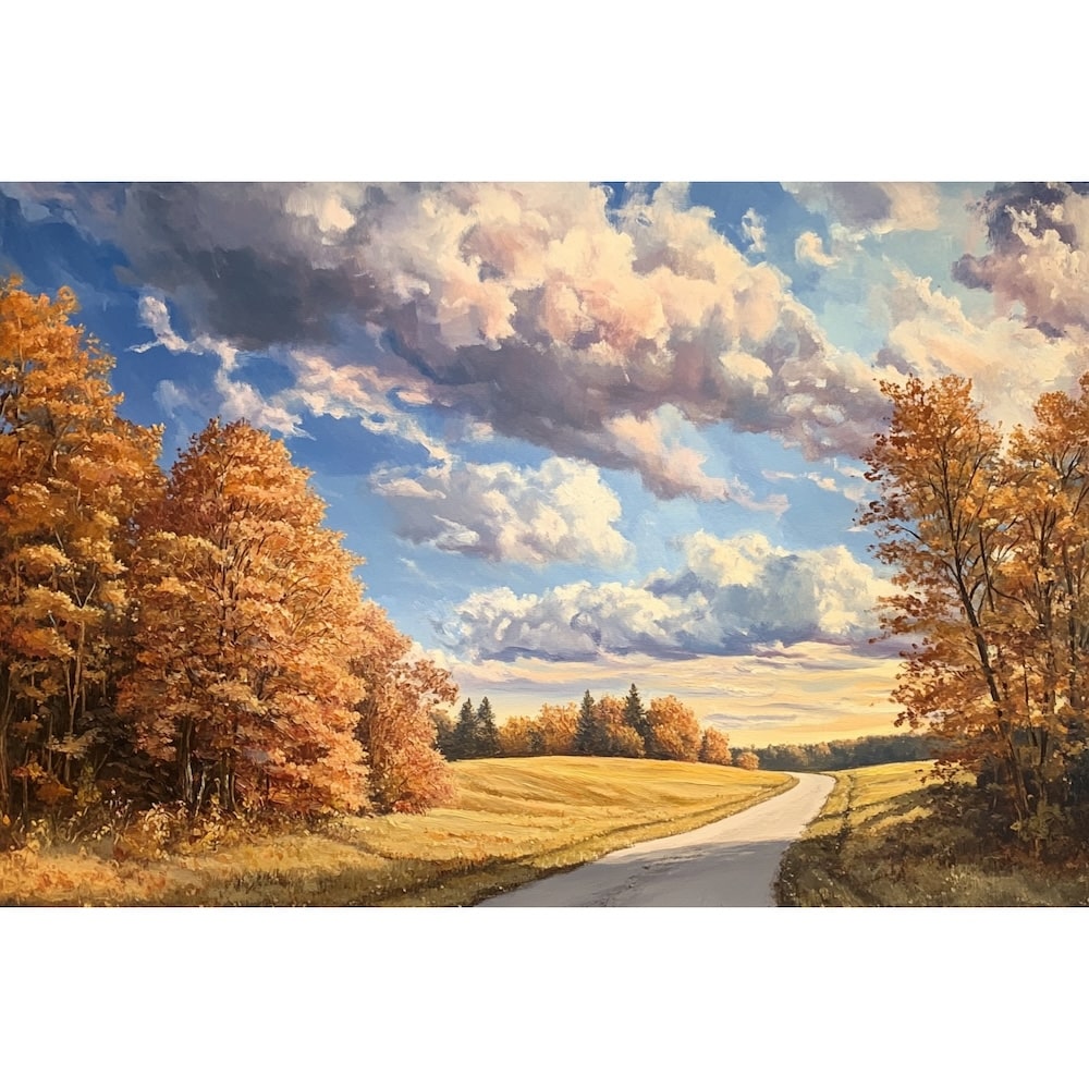 Peinture Huile Automne, art mural décoration nature