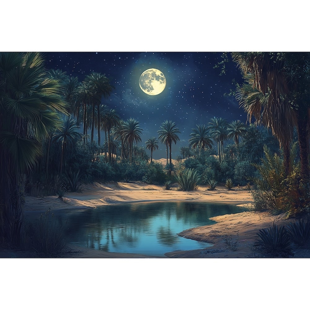 Peinture Oasis, art mural décoration nature
