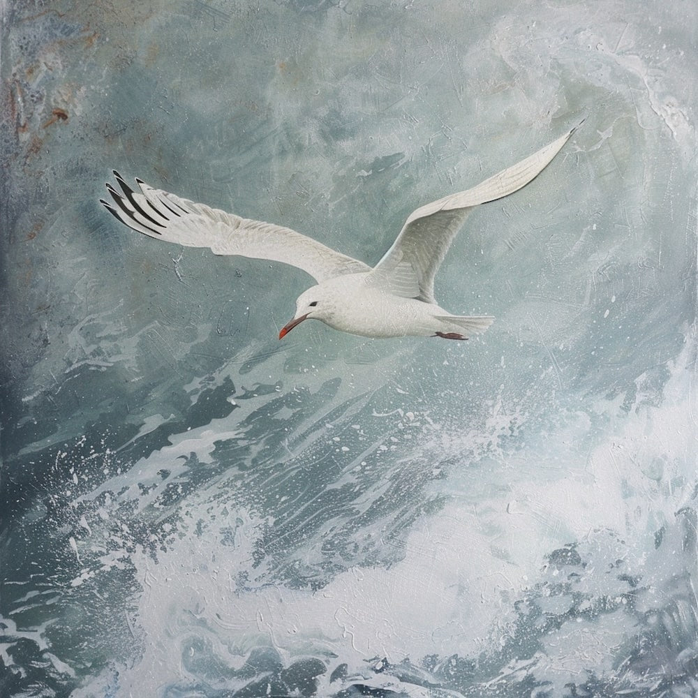 Peinture Oiseau de Mer, art mural décoration nature
