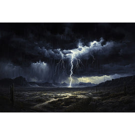 Peinture Orage, art mural décoration nature