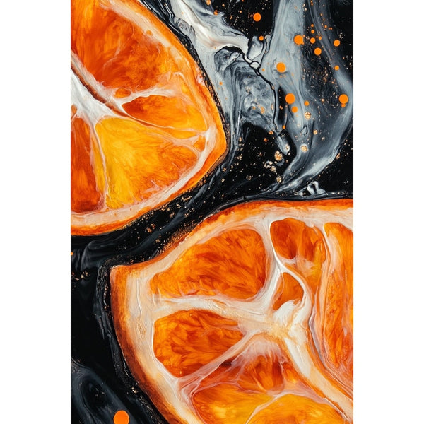 Peinture Orange Confite, art mural décoration nature