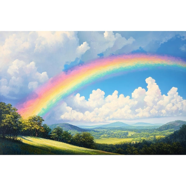 Peinture Arc en Ciel sur la Vallée, art mural décoration nature