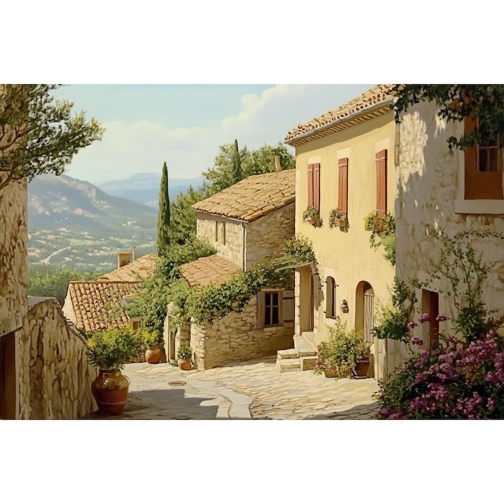 Peinture d'un Village Provençal