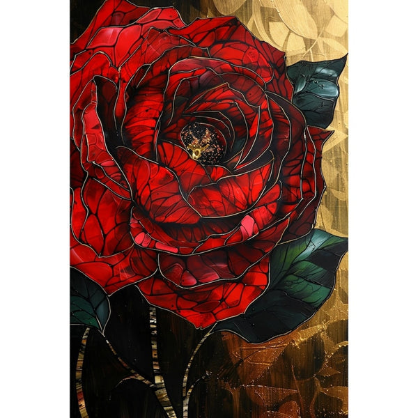 Peinture Rose Bohème, art mural décoration nature